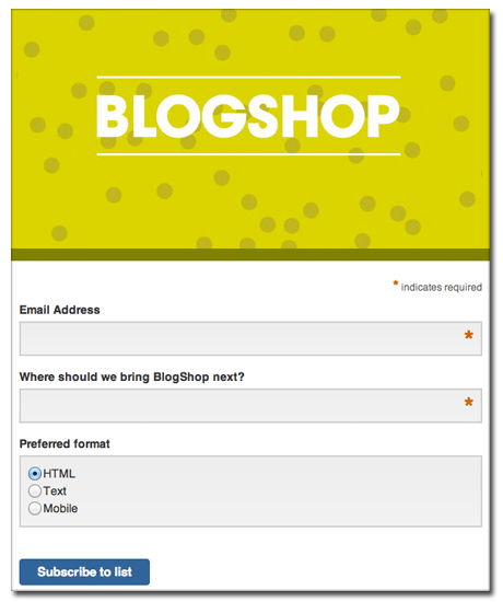 Blogship newsletter, online newsletter sign up, online newsletter