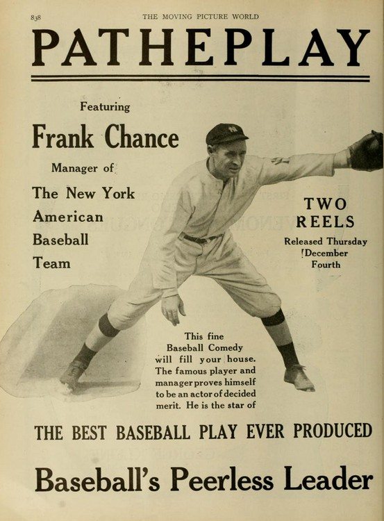 silent films and sports, Frank Chance