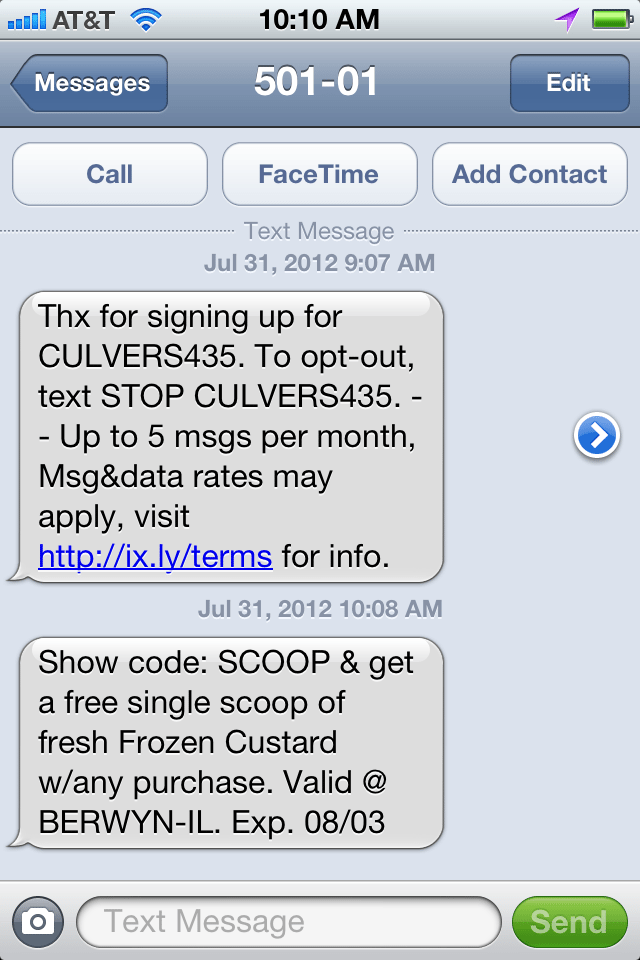 Culver's SMS Campaign