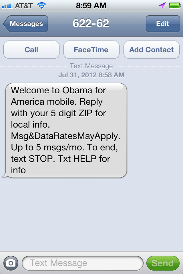 Obama SMS Campaign