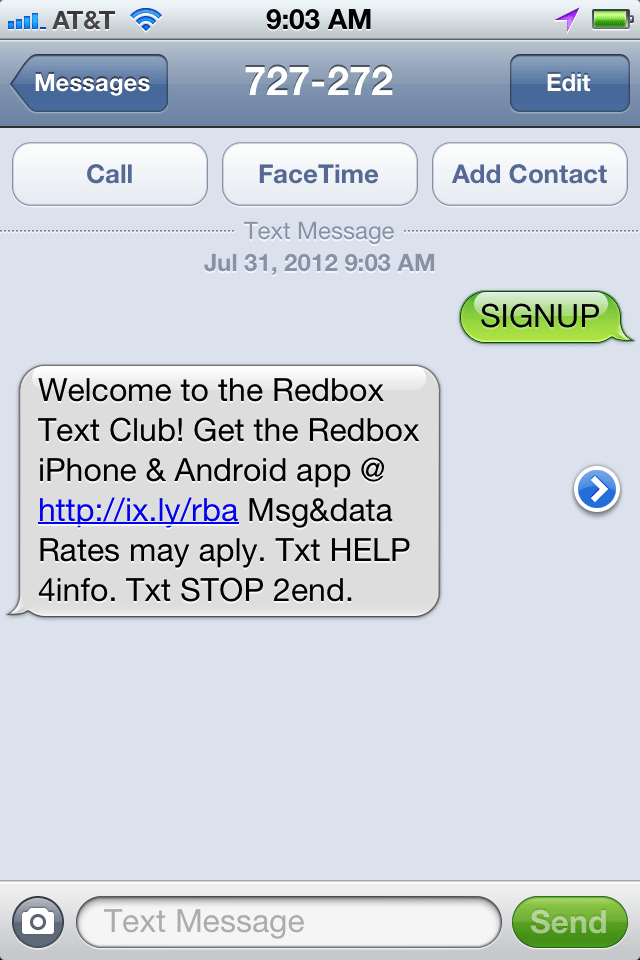 Redbox SMS Campaign