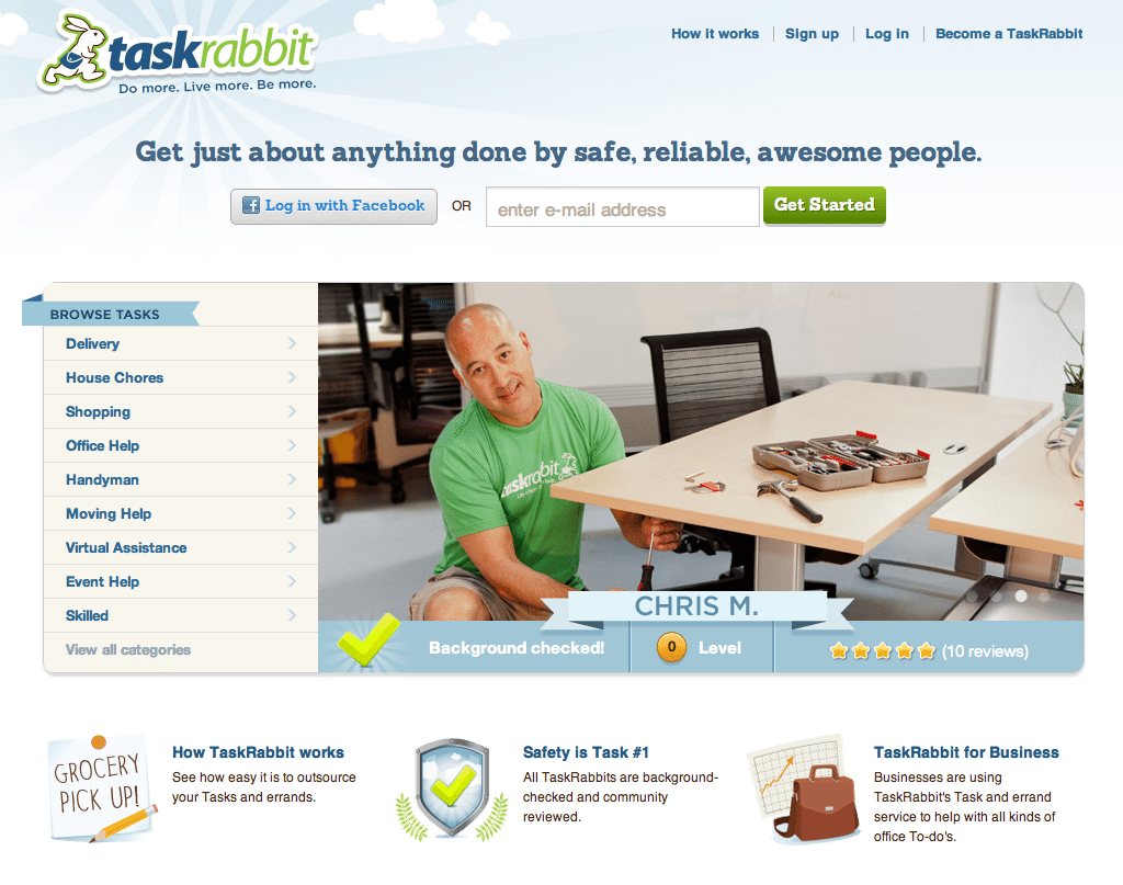 TaskRabbit Landing Page