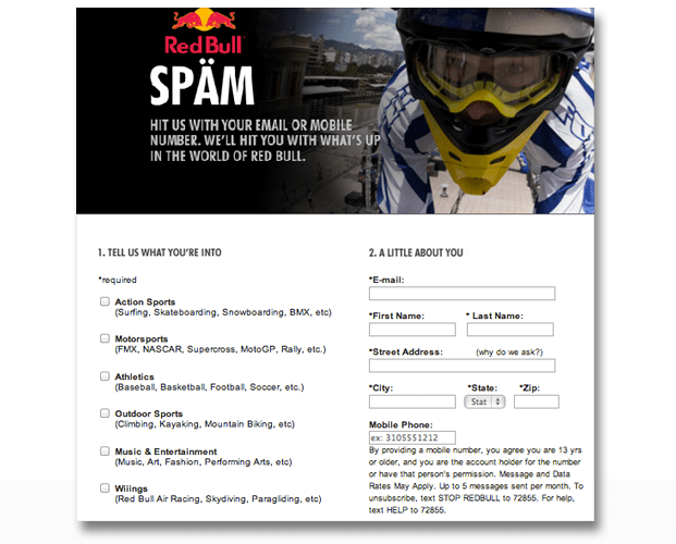 Red Bull Email Marketing