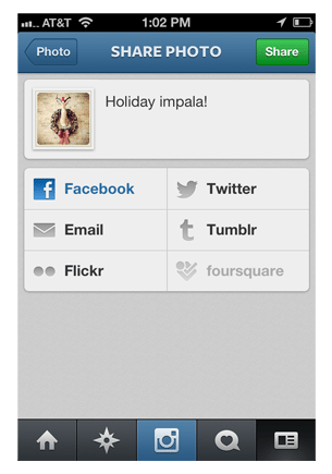 Instagram Facebook Share