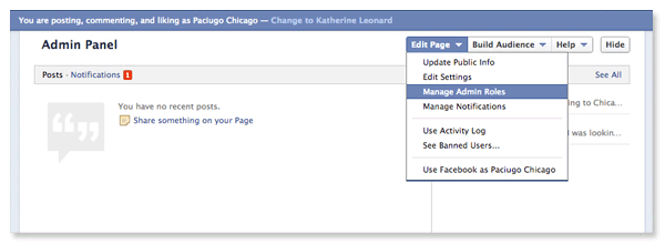 how to hide admin on facebook business page