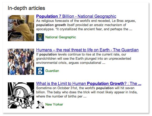 Google In-Depth Articles