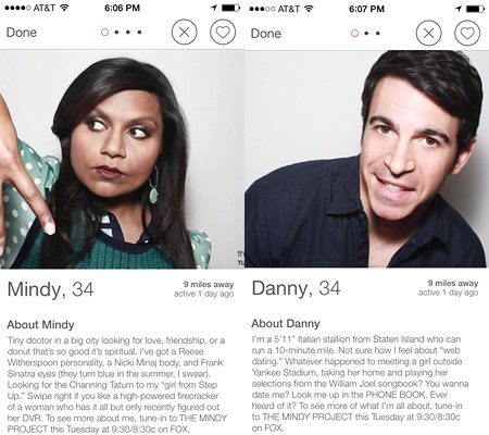 Mindy and Danny from Fox's The Mindy Project