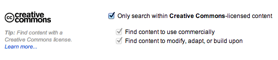 Creative Commons Search on Flickr
