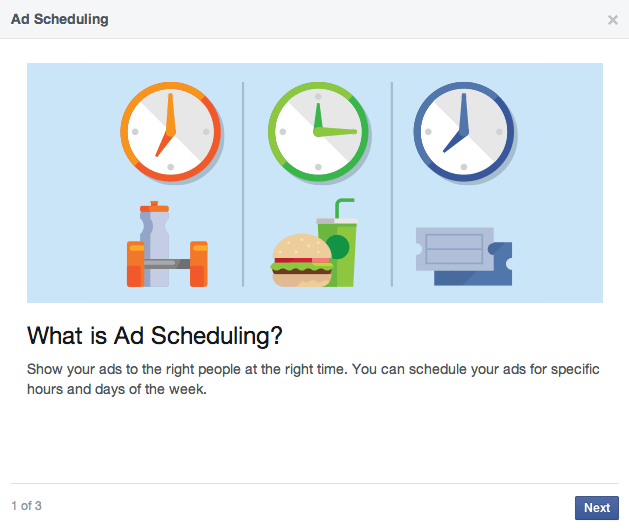 Facebook ad scheduling