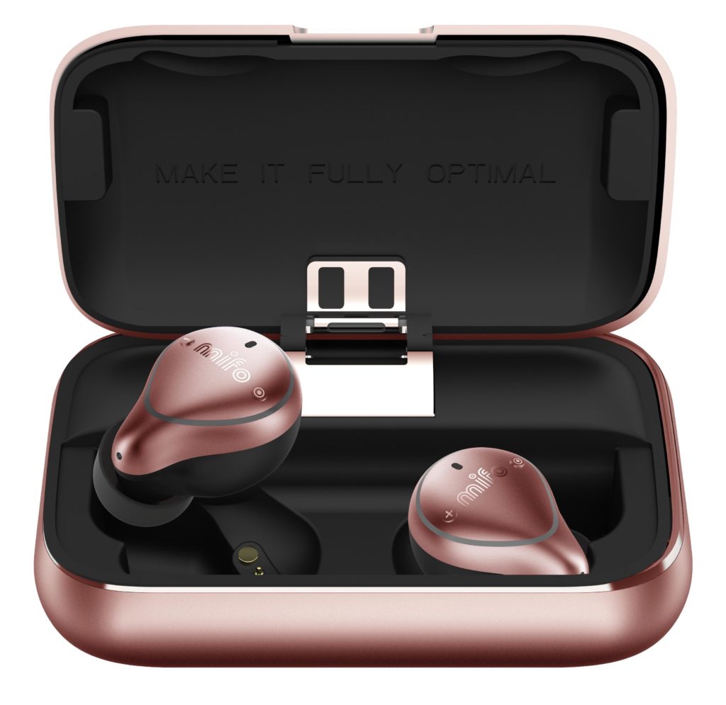 Rose gold earbuds and earphones