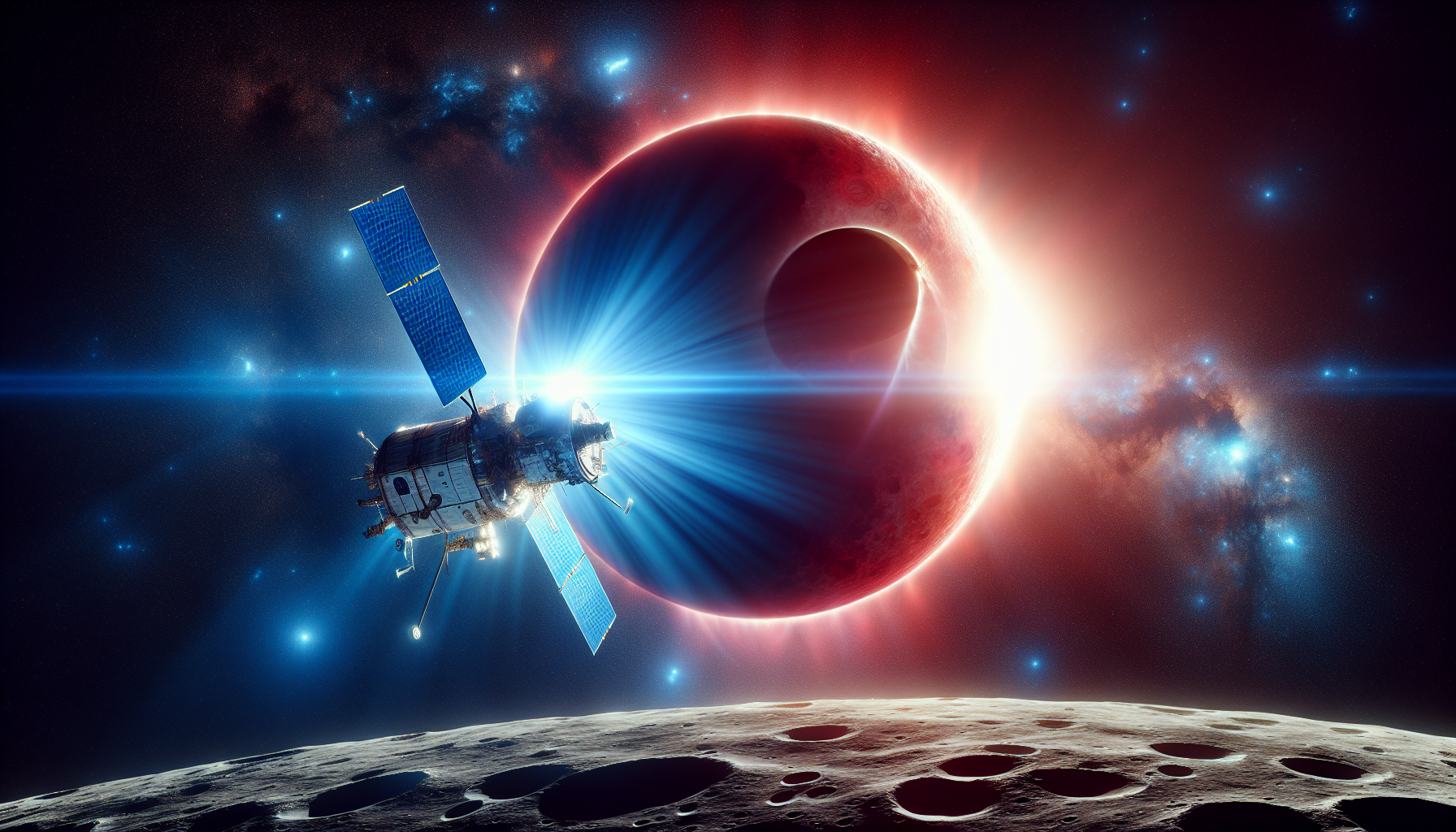 Firefly's Blue Ghost Lander Shines Red in Breathtaking Solar Eclipse Photo Captured from the Moon