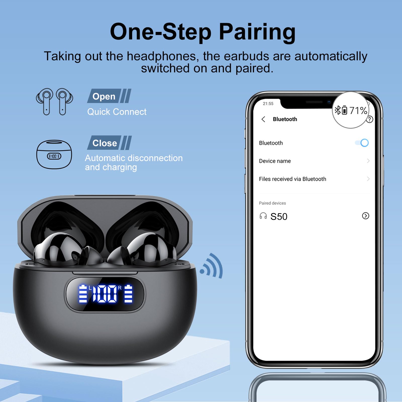 Bluetooth 5.3 Wireless Earbuds