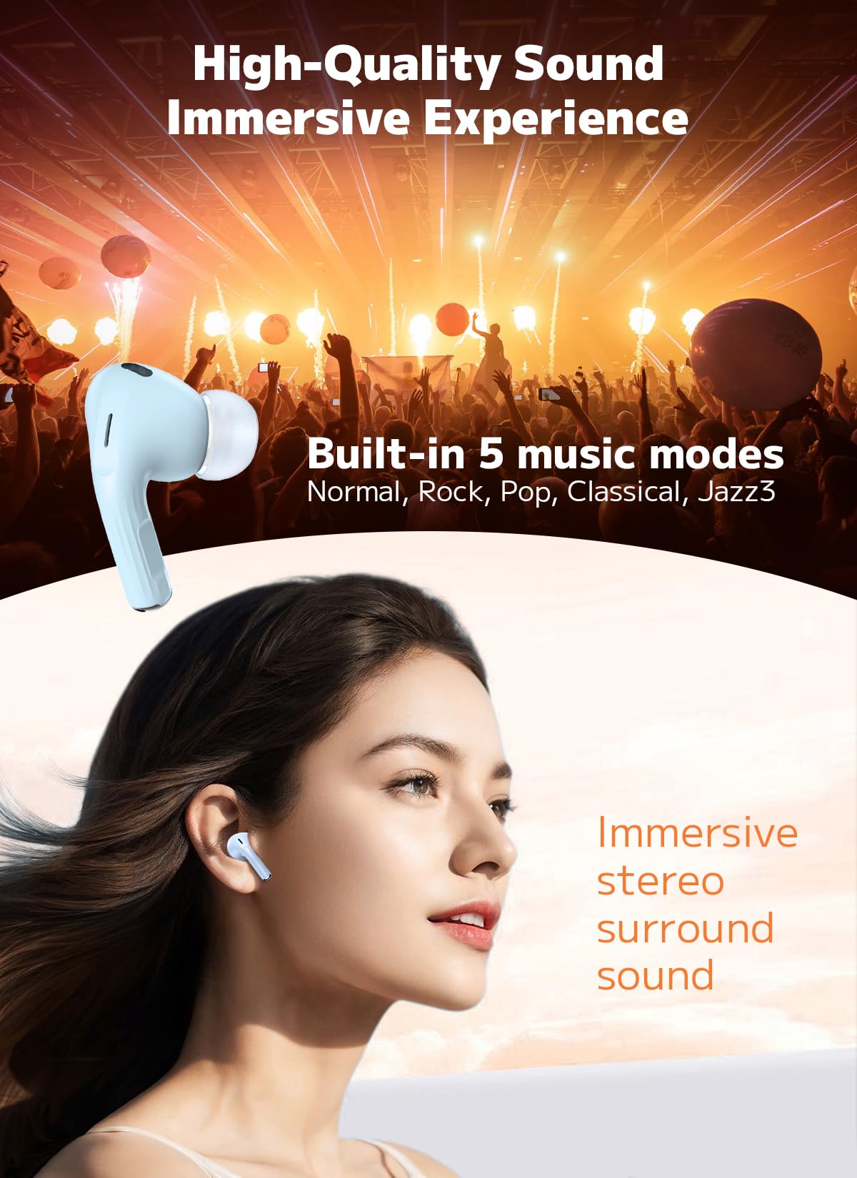 Szwdo Bluetooth 5.4 Wireless Earbuds
