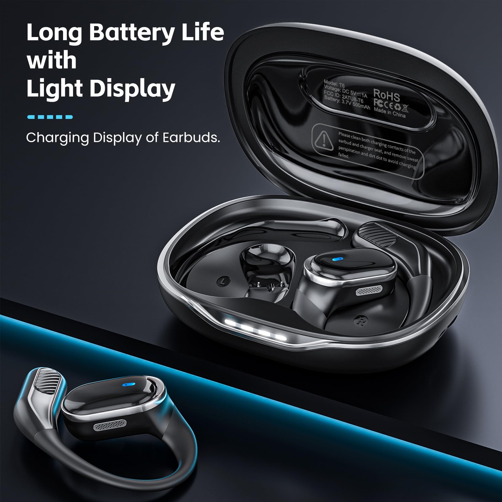 TRAUSI Open-Ear Bluetooth Wireless Earbuds