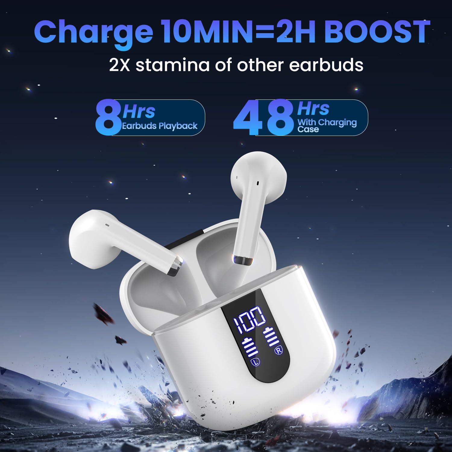 48-Hour Playback Wireless Earbuds