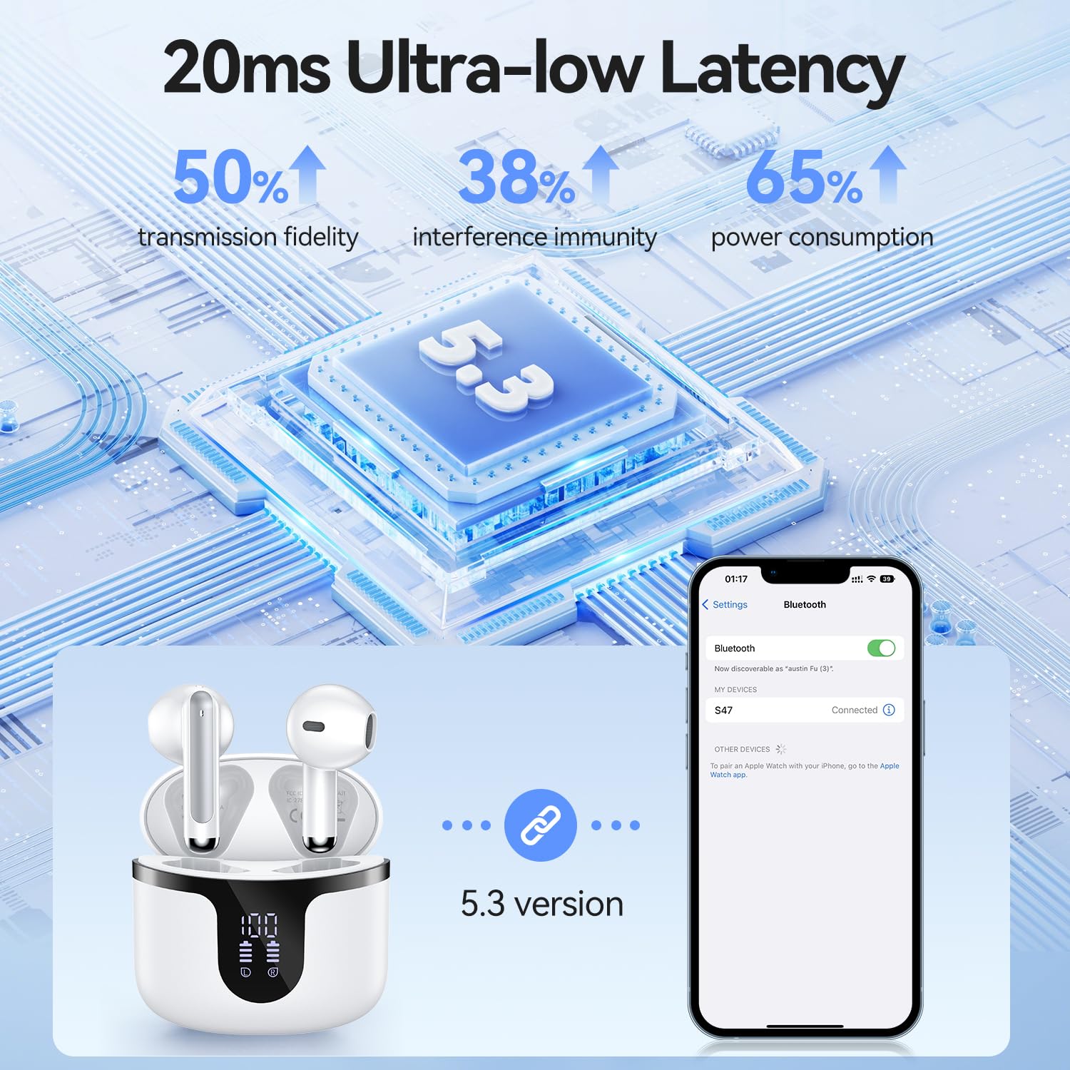 BHNYBWUL Wireless Earbuds