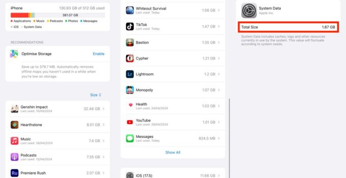 Steps to Fix iPhone Storage Problems Due to System Data